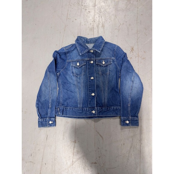 Unknown Jackets & Blazers - Classic Medium Wash Denim Trucker Jacket Button Front Blue Jean Coat